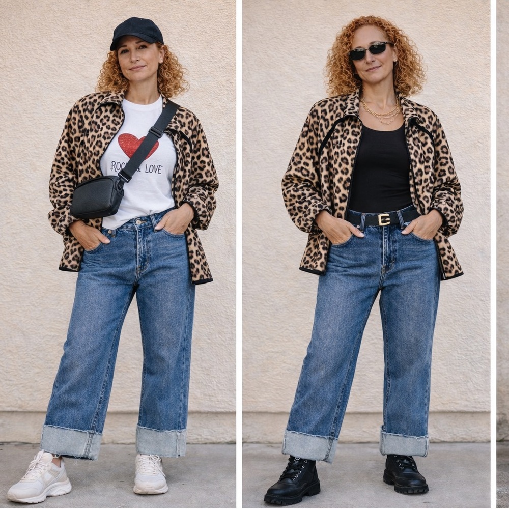 Beach Riot Leopard Print Teddy Jacket piece with strong ’90s /Y2K revival energy